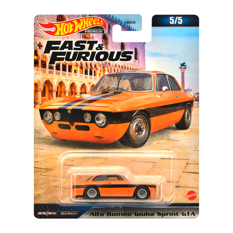 Машинка Premium Hot Wheels Alfa Romeo Giulia Sprint GTA Fast & Furious 1:64 HNW46/HKD29 Orange - Retromagaz