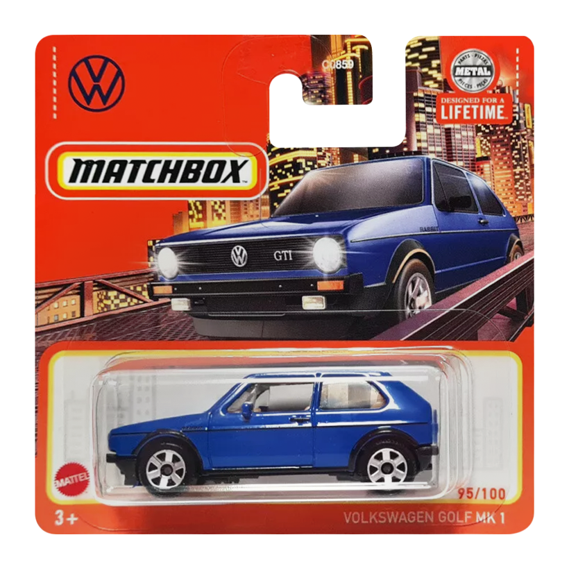 Машинка Большой Город Matchbox 1976 Volkswagen Golf GTI MK1 Metro 1:64 HVL64/HVN92 Blue - Retromagaz