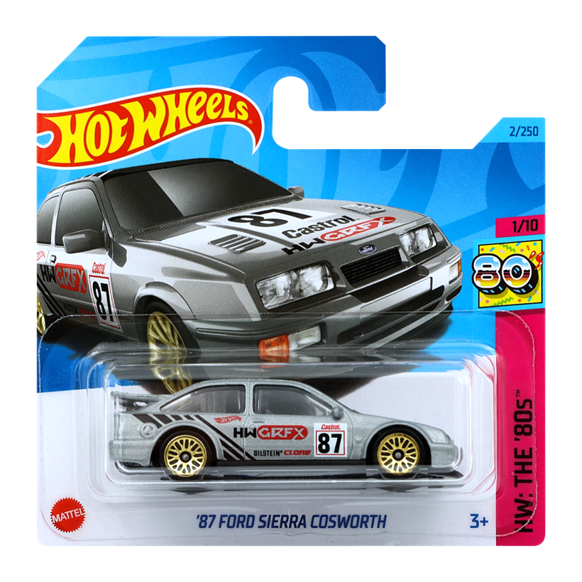 Машинка Базова Hot Wheels '87 Ford Sierra Cosworth The `80S 1:64 HKJ59 Silver - Retromagaz