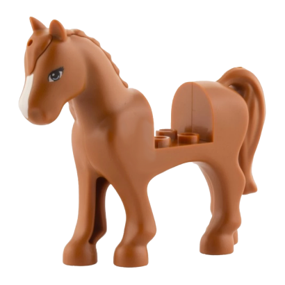 Фигурка Lego Земля Horse with 2 x 2 Cutout and White Blaze Pattern Animals 93083c01pb01 6017997 6091689 Dark Orange Б/У - Retromagaz