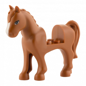 Фигурка Lego Земля Horse with 2 x 2 Cutout and White Blaze Pattern Animals 93083c01pb01 6017997 6091689 Dark Orange Б/У