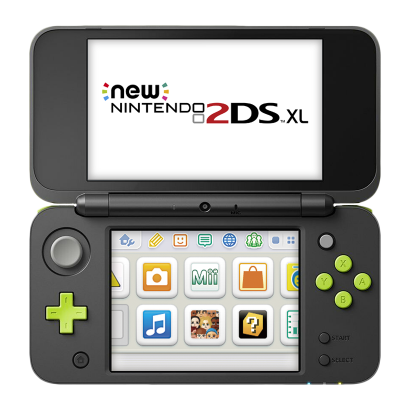 Консоль Nintendo 2DS XL New Модифицированная 32GB Black Green + 10 Встроенных Игр Б/У - Retromagaz