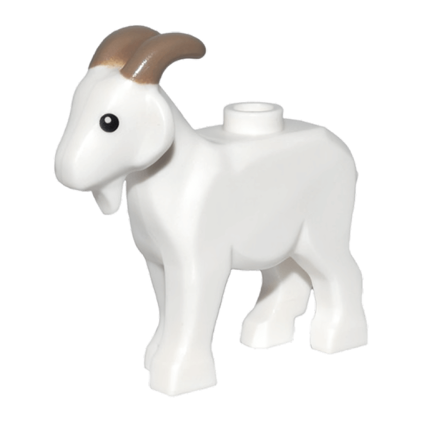 Фігурка Lego Земля Goat With Black Eyes And Dark Tan Horns Animals 95341pb02 6464469 White Б/У - Retromagaz