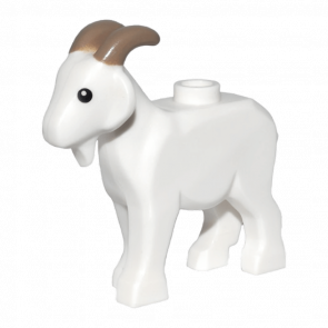 Фигурка Lego Земля Goat With Black Eyes And Dark Tan Horns Animals 95341pb02 6464469 White Б/У - Retromagaz