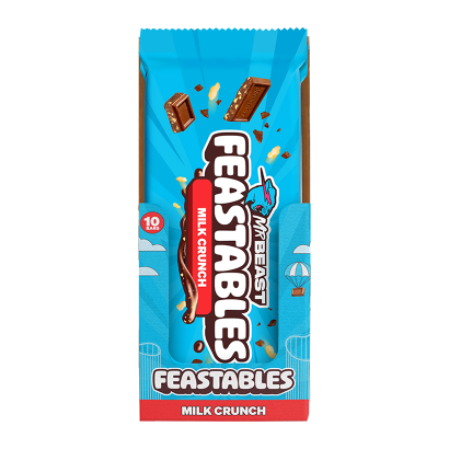Набор Батончик 10шт MrBeast Feastables Milk Crunch King Size 60g - Retromagaz