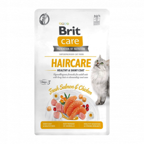 Сухий Корм Brit Care Haircare Healthy & Shiny Coat Курка Лосось для Котів для Шкіри та Шерсті 400g - Retromagaz