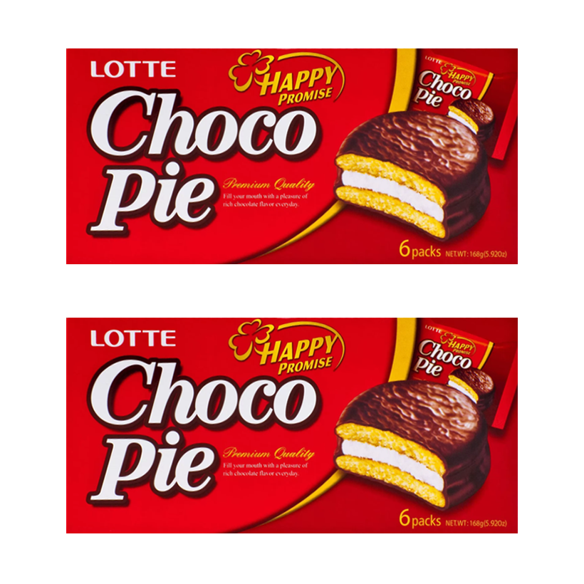 Набір Тістечка 2шт Lotte Чокопай Choco Pie (6 Тістечок) 168g - Retromagaz