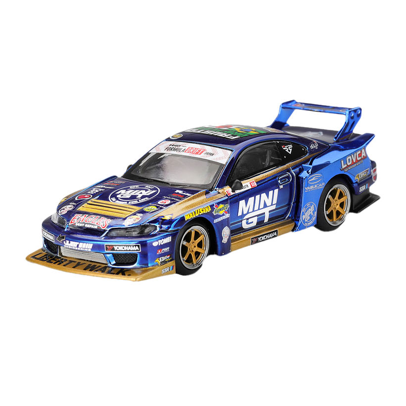 Машинка Premium MINI GT Nissan LB-Super Silhouette S15 SILVIA 1:64 MGT01157 CH Purple - Retromagaz