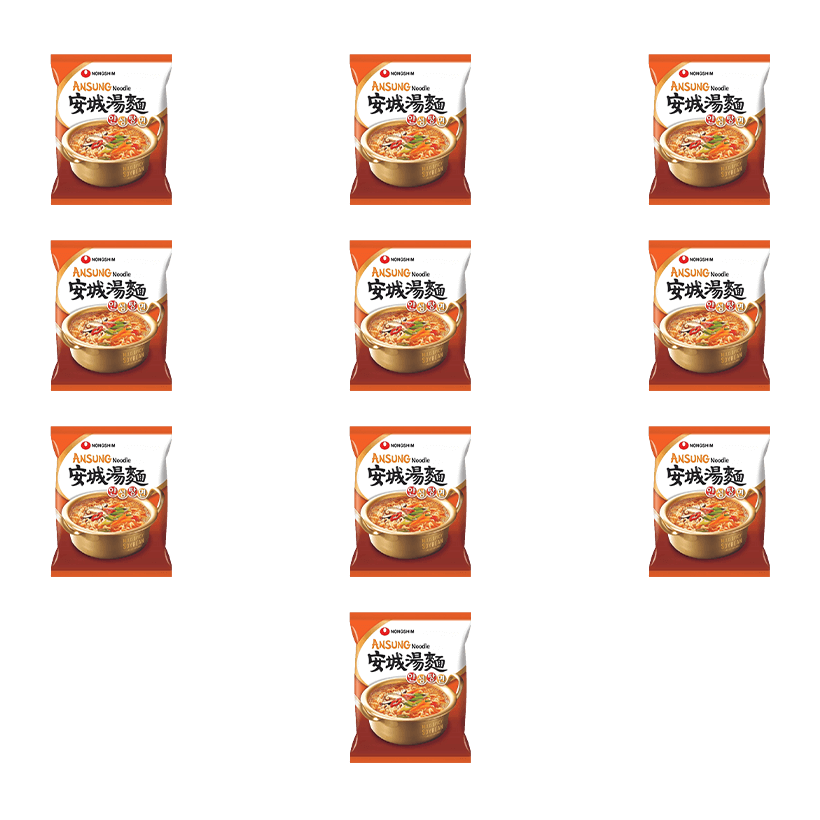 Набор Лапша 10шт Nongshim Суп AnSungTangMyun Средне Острая 125g - Retromagaz