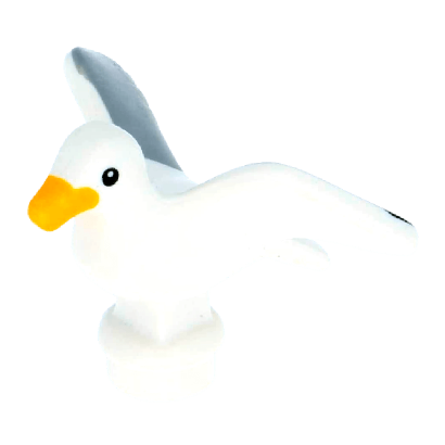 Фігурка Lego Seagull Bright Light Orange Beak Light Bluish Gray Wings Animals Повітря 12891pb01 6029299 6208794 6217369 White Б/У - Retromagaz