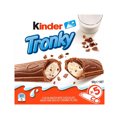 Батончик Kinder Tronky зі Шматочками Печива 90g - Retromagaz