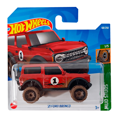 Машинка Базовая Hot Wheels '21 Ford Bronco Mud Studs HCW91 Red Новый - Retromagaz