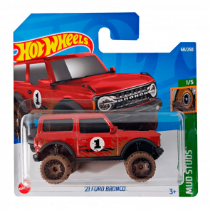 Машинка Базовая Hot Wheels '21 Ford Bronco Mud Studs HCW91 Red Новый