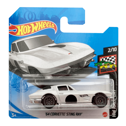 Машинка Базовая Hot Wheels '64 Corvette Sting Ray Race Day 1:64 GTB88 White - Retromagaz