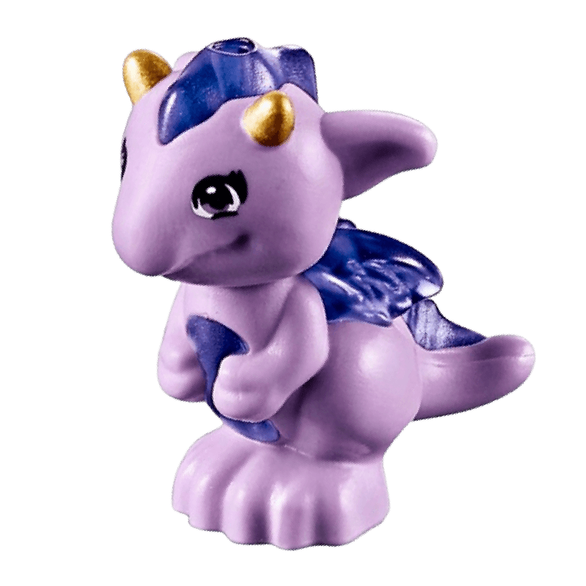 Фігурка Lego Повітря Dragon Elves Baby with Trans-Purple Stomach Spines and Wings and Gold Horns Animals 26090pb02 6146478 Lavender Б/У - Retromagaz