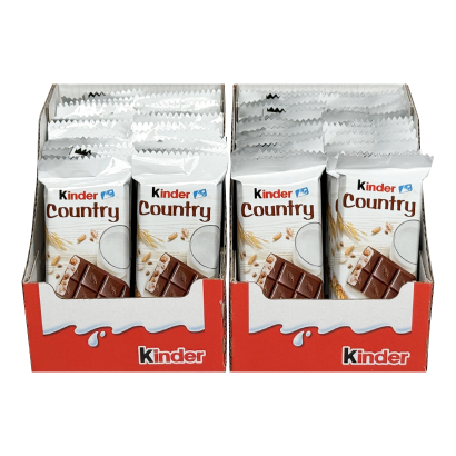 Упаковка Kinder Country 40 шт Молочного Шоколаду з Молочно-Злаковою Начинкою 940g - Retromagaz