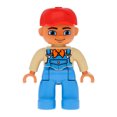 Фигурка Lego Medium Blue Legs Tan Top Duplo Boy 47394pb167 Б/У - Retromagaz