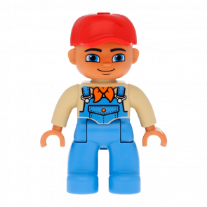 Фигурка Lego Boy Medium Blue Legs Tan Top Duplo 47394pb167 Б/У - Retromagaz