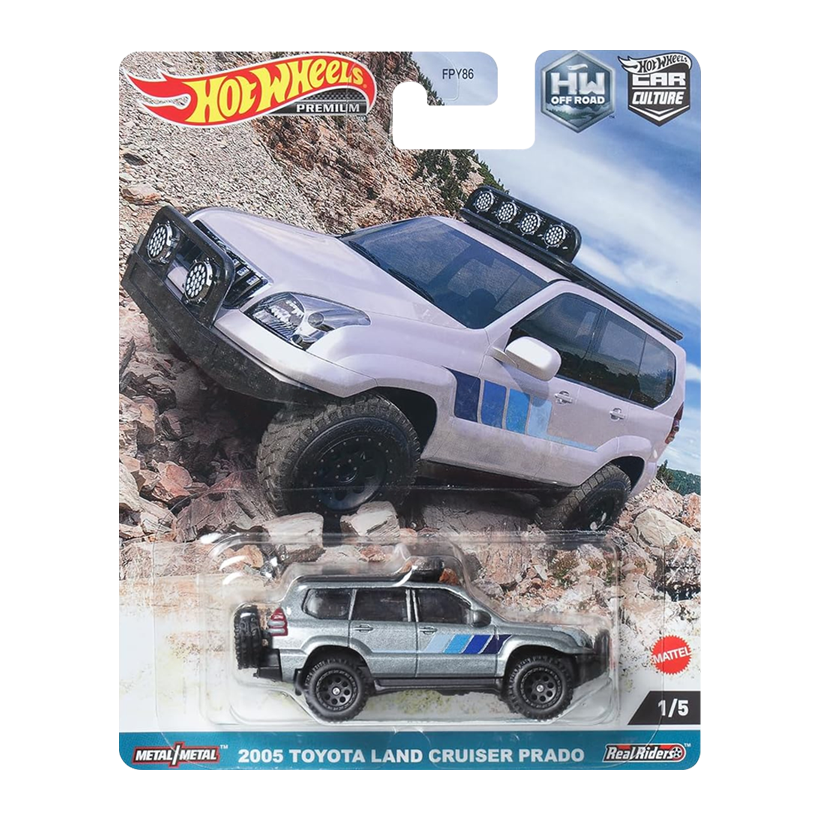 Машинка Premium Hot Wheels 2005 Toyota Land Cruiser Prado Off-Road 1:64 HKC70 Grey - Retromagaz