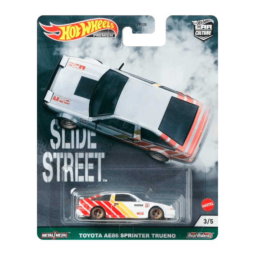 Машинка Premium Hot Wheels Toyota AE86 Sprinter Trueno Slide Street 1:64 GRJ83 White - Retromagaz