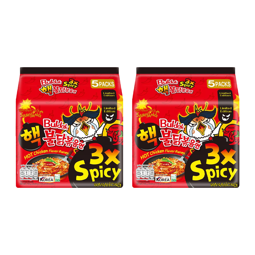 Набор Лапша 10шт Samyang Buldak Hot Chicken Flavor Ramen 3x Spicy Острая 140g - Retromagaz