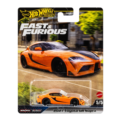 Машинка Premium Hot Wheels 2021 Toyota GR Supra Fast & Furious 1:64 JBM00 Orange - Retromagaz