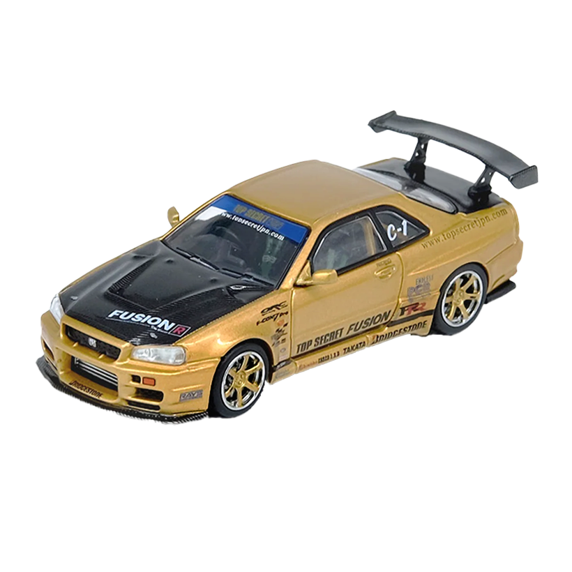Машинка Premium INNO64 Nissan Skyline GT-R (R34) TOP SECRET 1:64 IN64-R34TS-GOLD Gold - Retromagaz