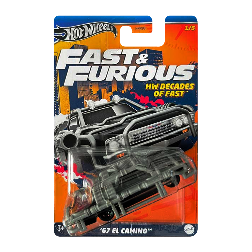 Тематическая Машинка Hot Wheels `67 El Camino Decades of Fast & Furious 1:64 HNR88/HRW41 Black - Retromagaz