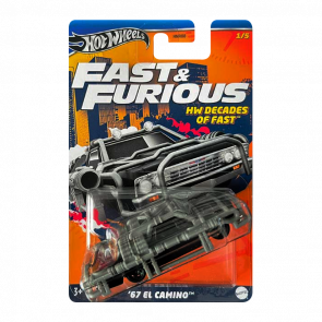 Тематическая Машинка Hot Wheels `67 El Camino Decades of Fast & Furious 1:64 HNR88/HRW41 Black - Retromagaz