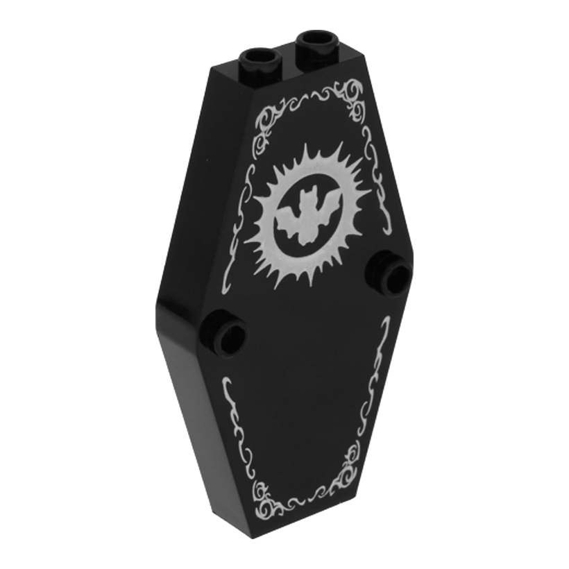 Ємність Lego Container Coffin Lid with White Bat Pattern 1 x 4 x 6 10304pb01 6005578 6034884 Black Б/У - Retromagaz