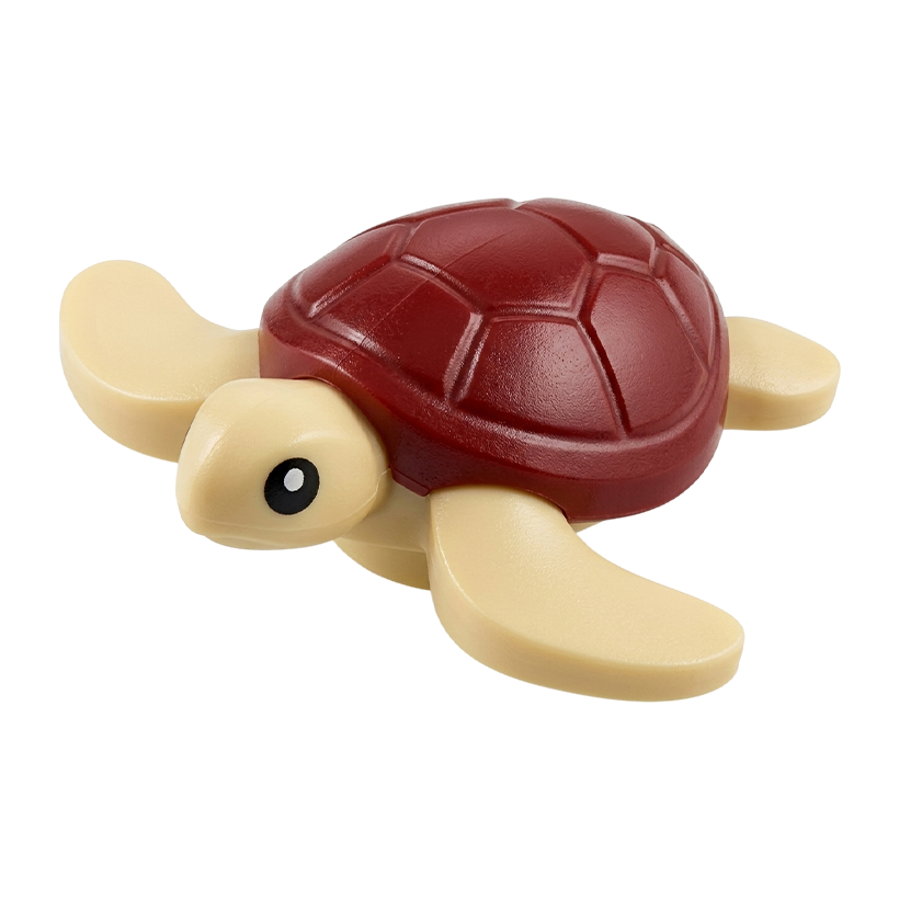 Фігурка Lego Вода Sea Turtle Baby with Black Eyes Animals 67040pb02 6386219 Tan Б/У - Retromagaz