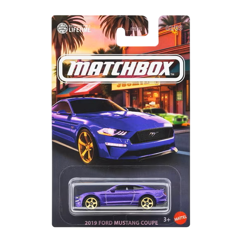 Тематична Машинка Matchbox 2019 Ford Mustang Coupe European Streets 1:64 JCG63 Blue - Retromagaz
