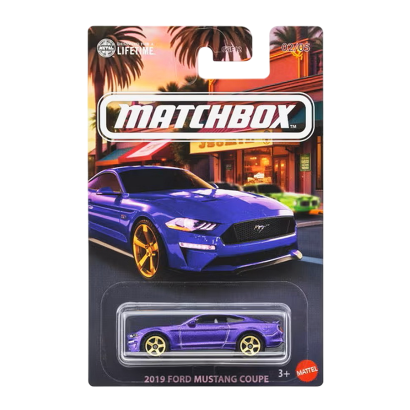 Тематическая Машинка Matchbox 2019 Ford Mustang Coupe European Streets 1:64 JCG63 Blue - Retromagaz