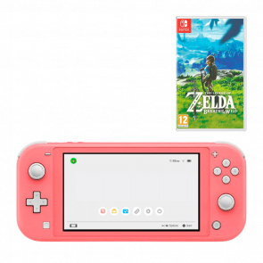 Набір Консоль Nintendo Switch Lite 32GB Coral Новий  + Гра The Legend of Zelda Breath of The Wild Російська Озвучка - Retromagaz