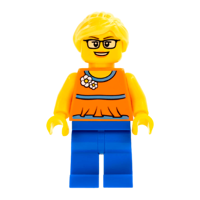 Фігурка Lego People 973pb0638 Orange Halter Top with Medium Blue Trim City twn279 Б/У - Retromagaz
