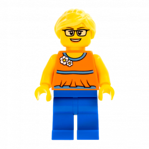 Фигурка Lego 973pb0638 Orange Halter Top with Medium Blue Trim City People twn279 Б/У