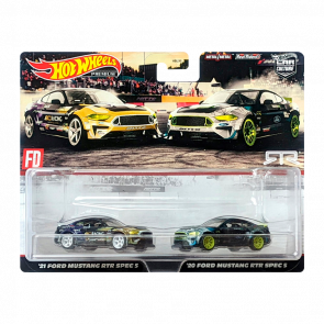 Машинка Premium Hot Wheels '21 Ford Mustang RTR Spec 5 / '20 Ford Mustang 2-Packs 1:64 HCY71 Black 2шт
