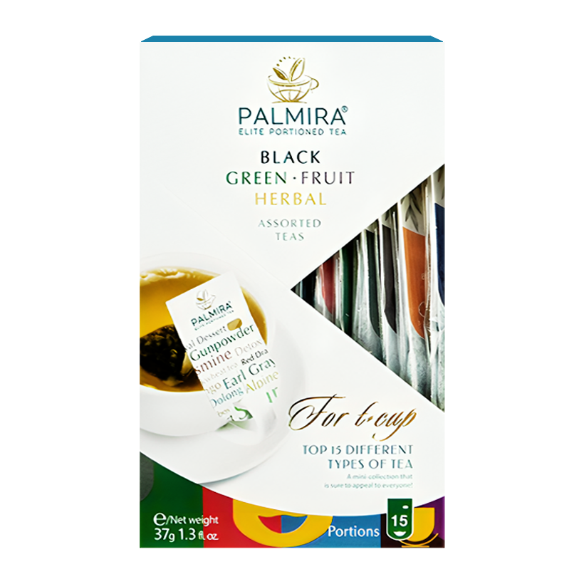 Чай Пакетированный Ассорти Palmira T-CUP BOX 15 Вкусов 37g - Retromagaz