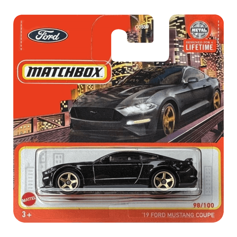 Машинка Велике Місто Matchbox 19 Ford Mustang Coupe Metro 1:64 JFN11 Black - Retromagaz