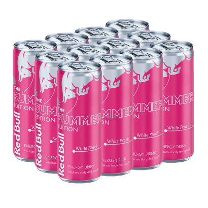 Набор Напиток Энергетический 12шт Red Bull Summer Edition White Peach 250ml - Retromagaz