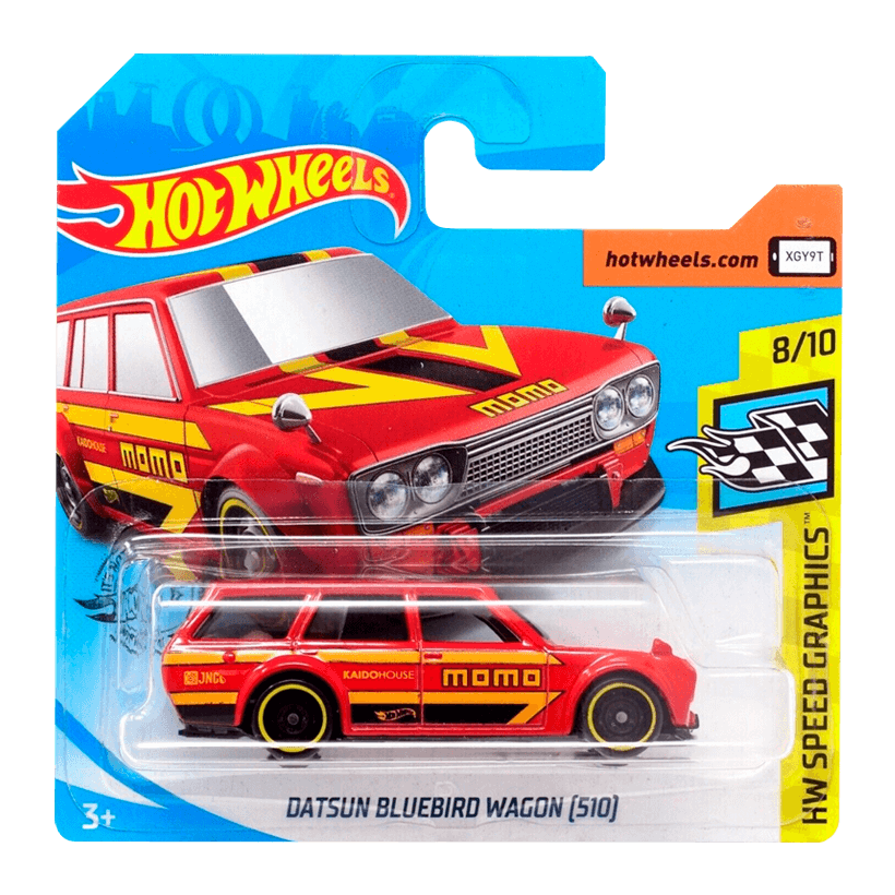 Машинка Базова Hot Wheels Datsun Bluebird Wagon (510) Speed Graphics 1:64 GHC90 Red - Retromagaz