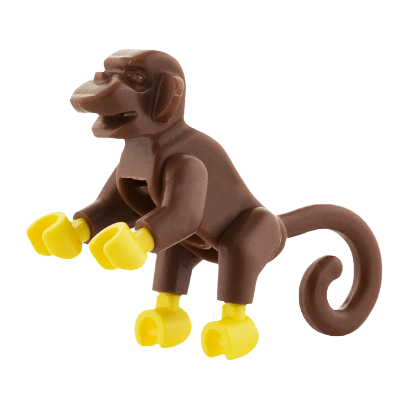 Фигурка Lego Земля Monkey with Yellow Hands and Feet Animals 2550c01 4217846 4526876 4660881 Reddish Brown Б/У - Retromagaz