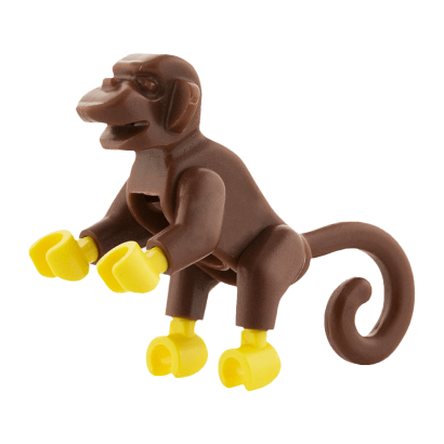 Фігурка Lego Земля Monkey with Yellow Hands and Feet Animals 2550c01 1 4217846 4526876 4660881 Reddish Brown Б/У - Retromagaz