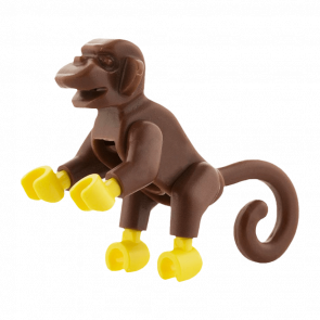 Фігурка Lego Земля Monkey with Yellow Hands and Feet Animals 2550c01 1 4217846 4526876 4660881 Reddish Brown Б/У