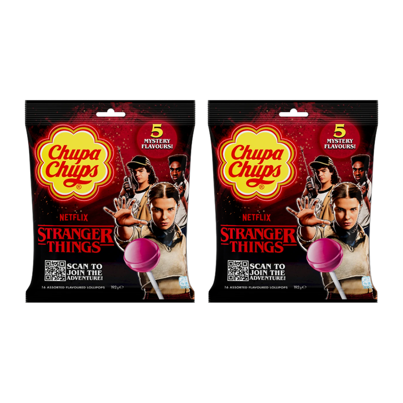 Набор Леденцы 2шт Chupa Chups Stranger Things Netflix Очень Странные Дела Тайные Вкусы 120g - Retromagaz