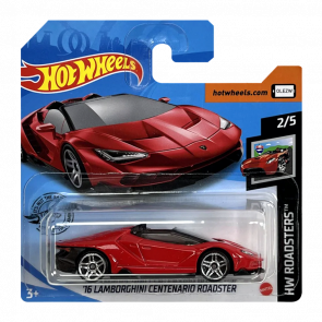 Машинка Базовая Hot Wheels '16 Lamborghini Centenario Roadster Roadsters 1:64 GLN67 Red - Retromagaz