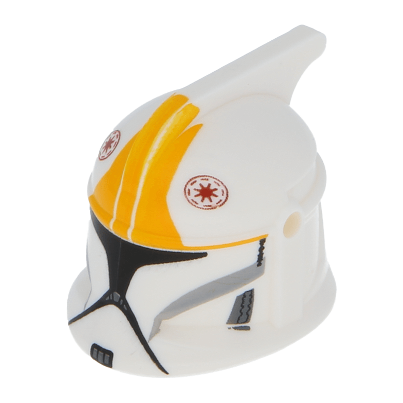 На Голову Lego Республика Helmet Clone Pilot Holes Bright Light Orange Markings Star Wars 61189pb15 sw0609 sw0491 6038434 White Б/У - Retromagaz