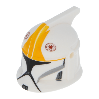 На Голову Lego Республика Helmet Clone Pilot Holes Bright Light Orange Markings Star Wars 61189pb15 sw0609 sw0491 6038434 White Б/У - Retromagaz