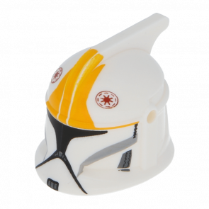 На Голову Lego Республика Helmet Clone Pilot Holes Bright Light Orange Markings Star Wars 61189pb15 sw0609 sw0491 6038434 White Б/У - Retromagaz