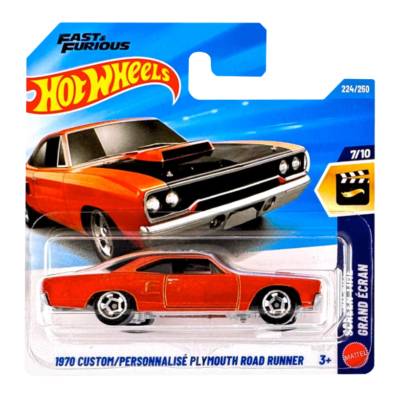 Машинка Базовая Hot Wheels 1970 Custom Plymouth Roadrunner Screen Time 1:64 JJK52 Copper - Retromagaz